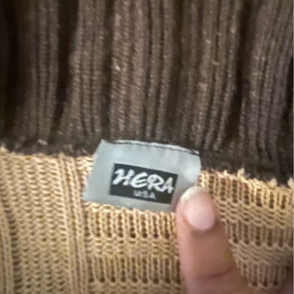 Hera USA knit Sweater Dress-Brown and Cream Striped.Size Large. Good Condition. - Picture 5 of 5